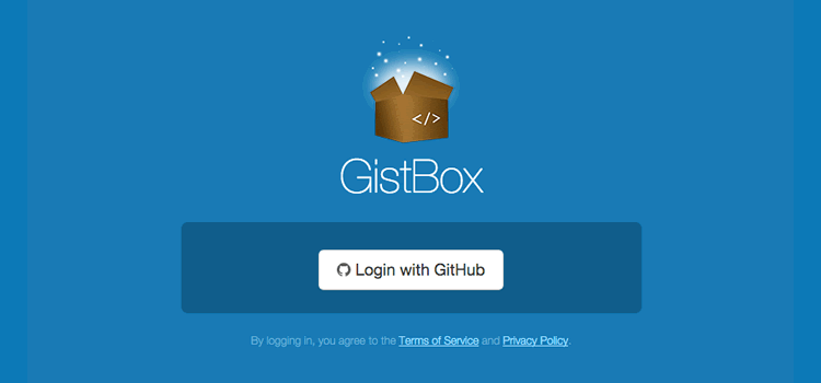 GitHubアカウントでGistBoxにログイン
